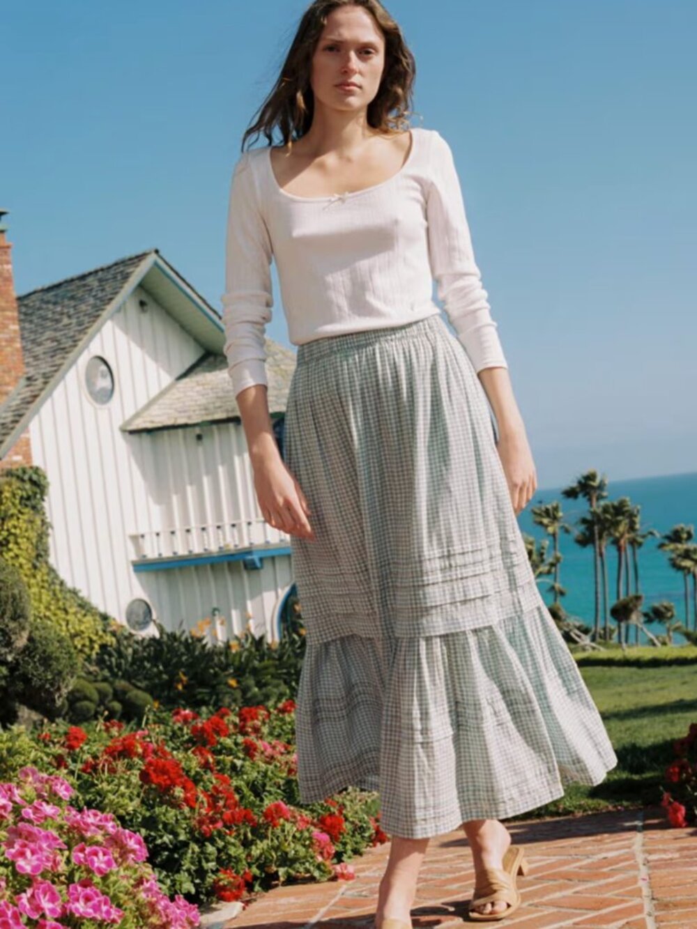 Christy Dawn Gabrielle Skirt in Bleu Picnic Size M